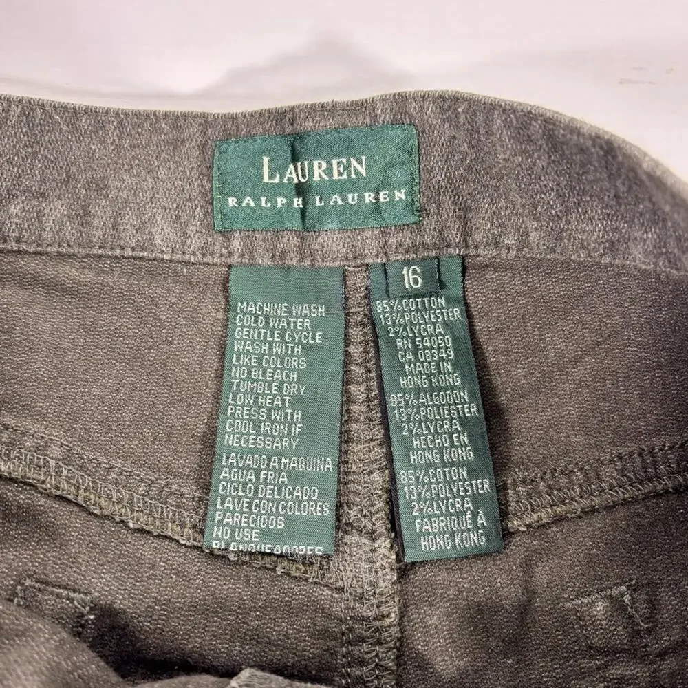 Ralph Lauren Grey Cotton Pants Size 16 1016